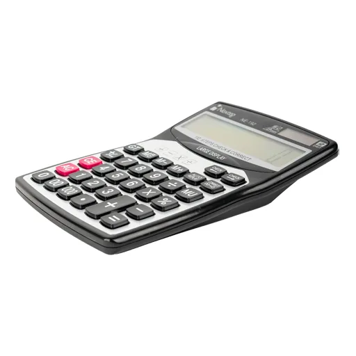 Calculadora Nextep 12 dígitos, pantalla grande, escritorio, cubierta metálica