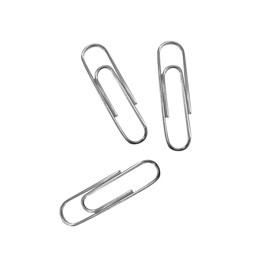Clip estándar Nextep niquelado #2, 28mm, caja con 10 paquetes de 100 piezas