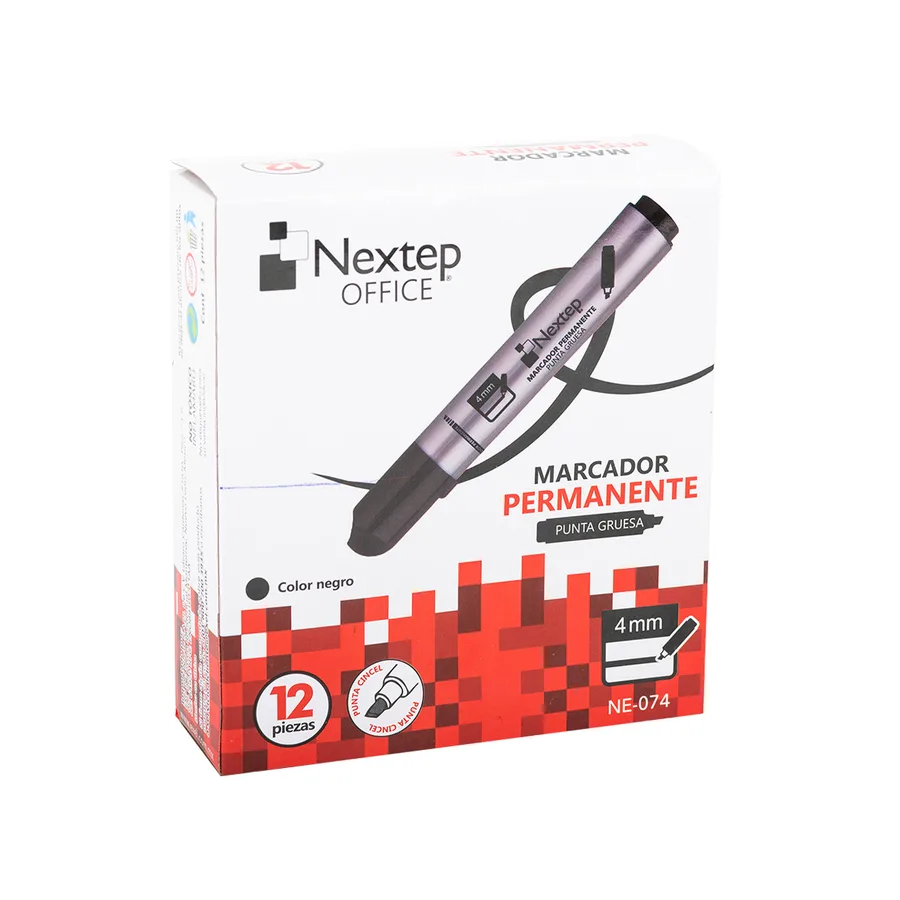 Marcador Permanente Punta Gruesa Cincel 4mm (c/12) — Nextep