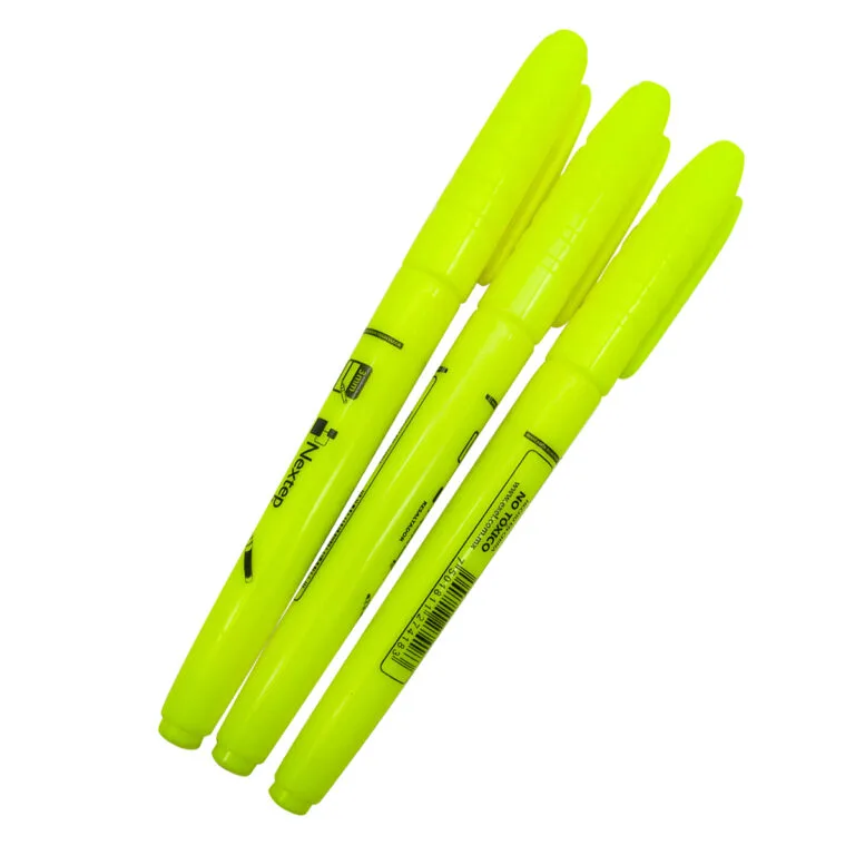 Marcador Resaltador Tipo Pluma Color Amarillo (c/12) Pzas — Nextep