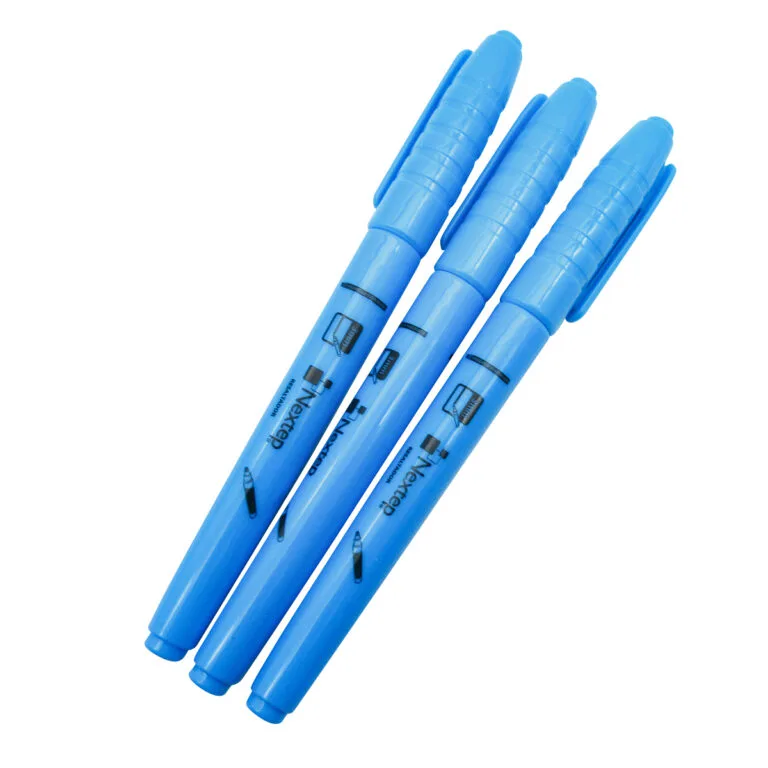 Marcador Resaltador Tipo Pluma Color Azul (c/12) Pzas — Nextep