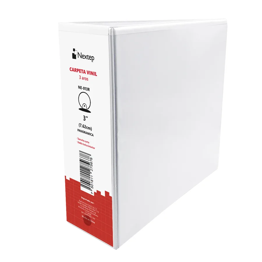 Carpeta Vinil Aro O 3 Pulgadas, Carta Blanca — Nextep