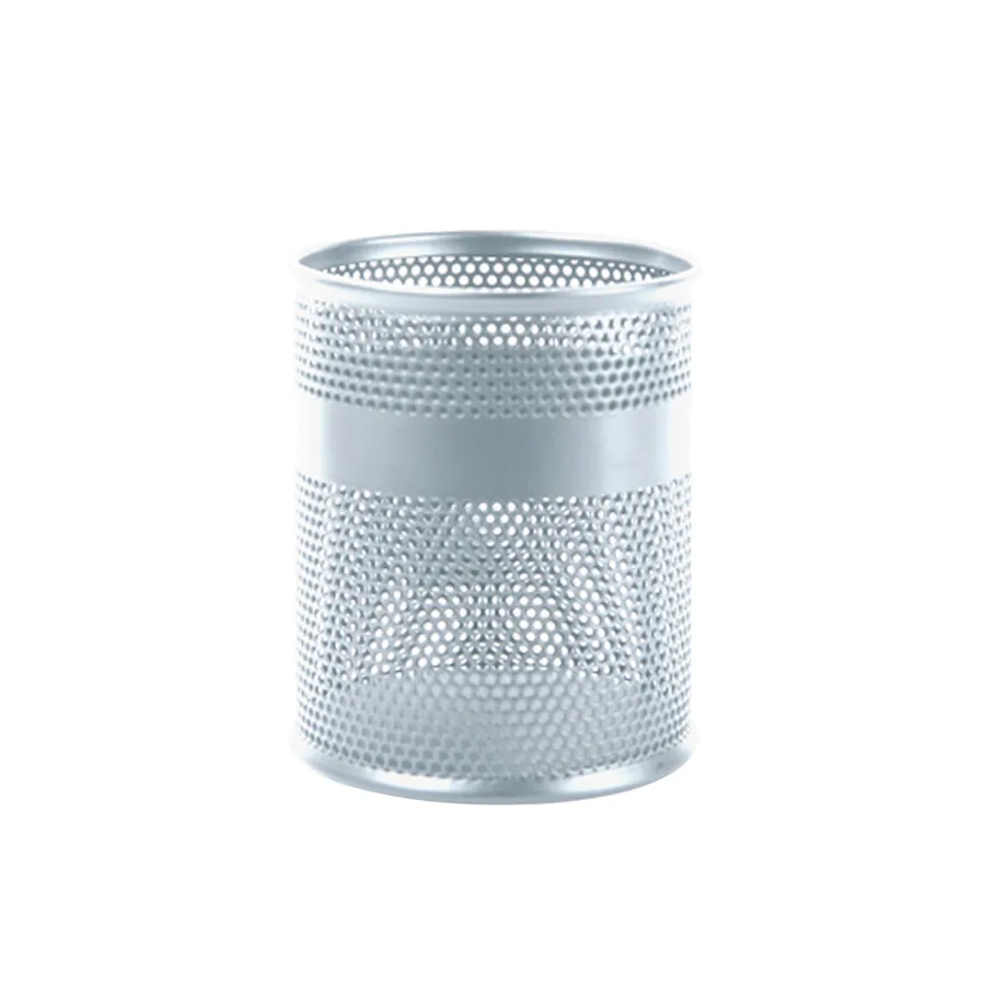 Porta Lápices Mediano Malla Metálica 8.5 x 10cm Color Plata — Nextep