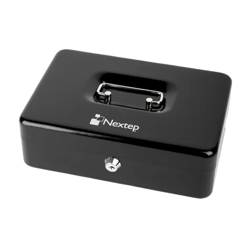 Caja Dinero Metálica Grande 25cm Color Negro — Nextep