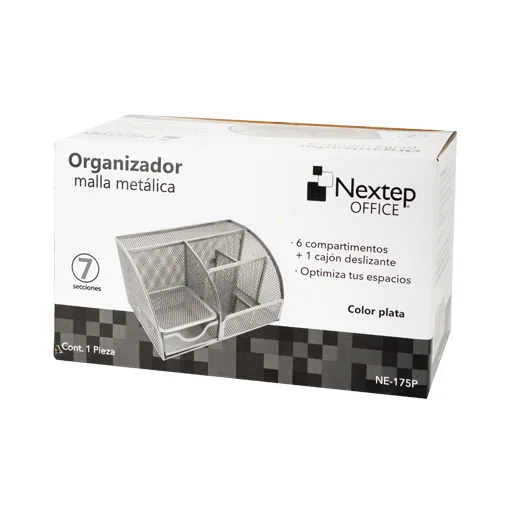 Organizador Malla Metálica 7 Secciones Plata — Nextep