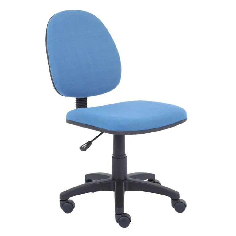 Silla Básica de Altura Ajustable Tela Azul Base Giratoria — Nextep