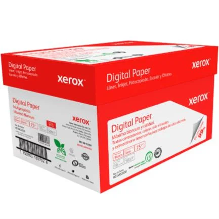 Papel Cortado Xerox Bond Digital Carta 75gr 99% Blancura (Rojo) C/5000 Hojas — Xerox