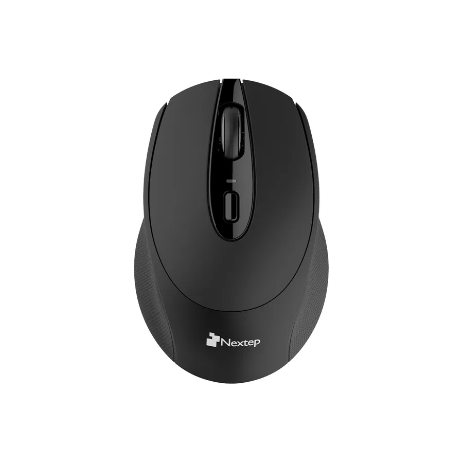Mouse Inalámbrico Ergónomico Usb 1600 Dpi Batería Incluida Color Negro — Nextep