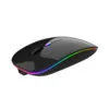 Mouse Inalámbrico Recargable Delgado/Silencioso Rgb 1600 Dpi Color Negro — Nextep